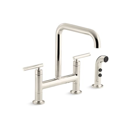 Kohler 6-1/4 in Mount, 3 Hole Kitchen Faucet 7548-4-SN